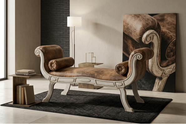 Classic living room bench designer upholstered bench baroque style new