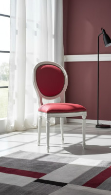 Dining chair pink upholstered chair classic textile seating armchair