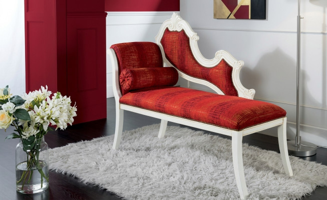 Red chaise lounge classic furniture living room furniture designer lounger