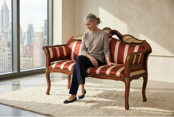 Classic bench upholstery furniture baroque style textile bench two-seater