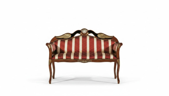 Classic bench upholstery furniture baroque style textile bench two-seater