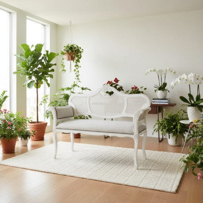 Bench Living Room Classic Seat Bench Fabric Textile Furniture Benches Benches