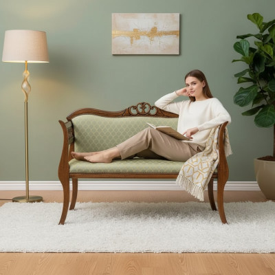 Classic bank luxury upholstered bench living room seating two-seater