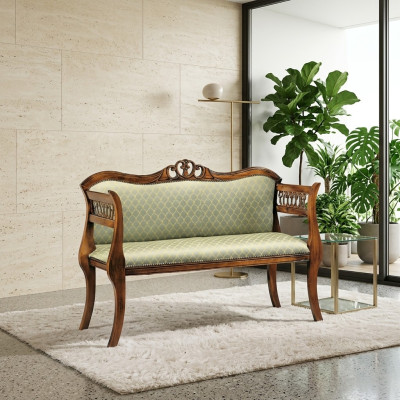Classic bank luxury upholstered bench living room seating two-seater