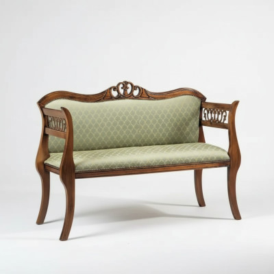 Classic bank luxury upholstered bench living room seating two-seater
