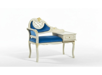 Classic Bench Blue Seating Luxury Seating Furniture Fabric Textile New Seat
