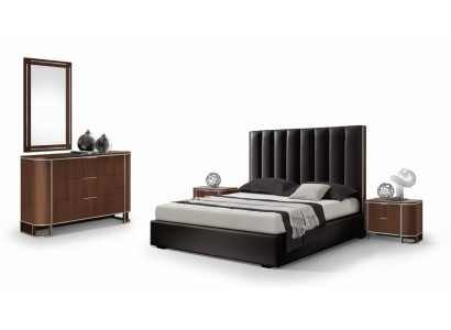 Complete bedroom set designer furniture double bed 2x nightstands 5-piece