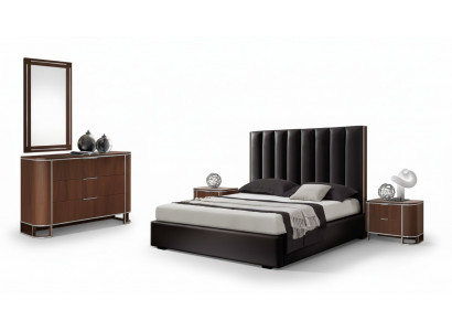 Complete bedroom set designer furniture double bed 2x nightstands 5-piece