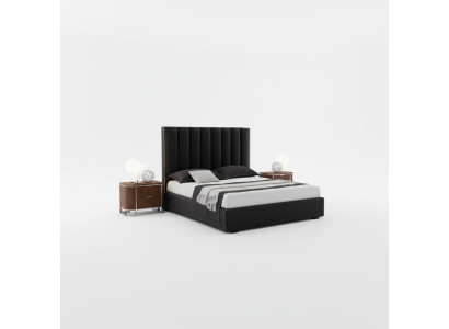 Complete modern bedroom set designer bed + 2x bedside tables 3-piece set