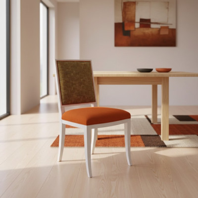 Dining room designer chair wood luxury style classic upholstered chair