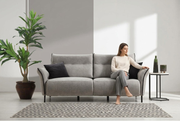 Luxury Three-Seater Sofa Couch Designer Modern Upholstery Textile New Furniture