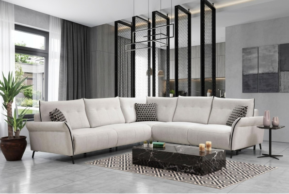 Living room sofa L-shape modern design textile fabric luxury couch upholstered furniture