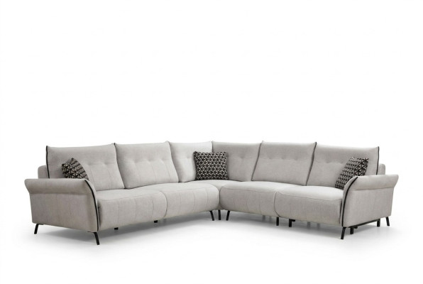 Living room sofa L-shape modern design textile fabric luxury couch upholstered furniture