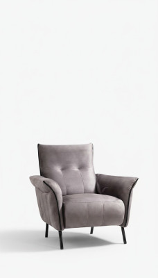Designer armchair living room furniture modern luxury armchair gray upholstery textile