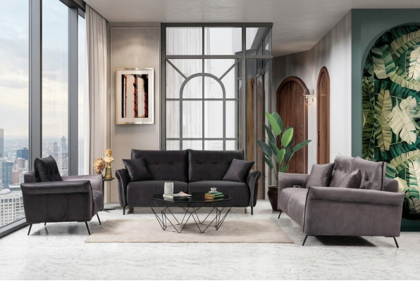 Sofa Set 2 piece Living Room 2x Sofa Couch Three-seater Modern Furniture