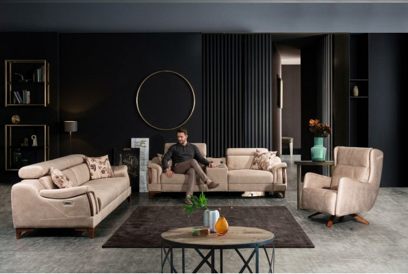 Living room set 3-piece luxury sofa set three-seater sofa couch modern furniture