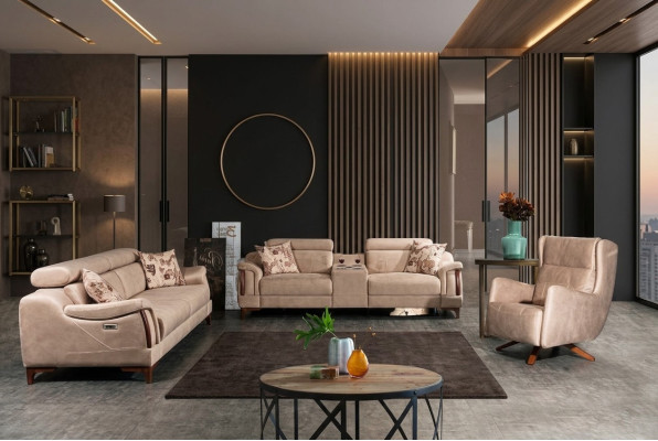 Living room set 3-piece luxury sofa set three-seater sofa couch modern furniture