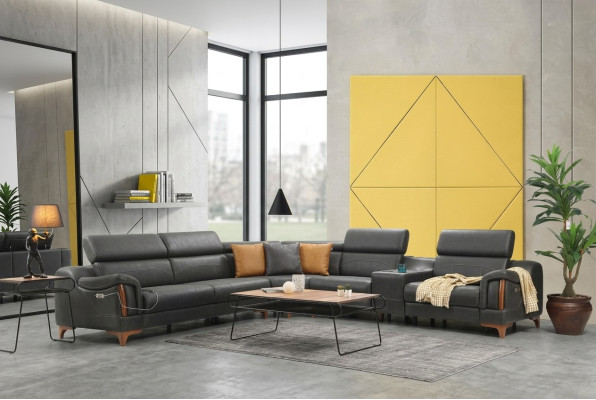 Luxury sectional sofa L-shape new furniture living room designer modern textile