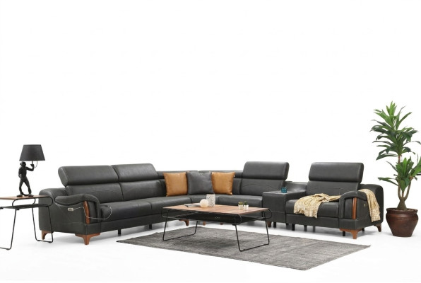 Luxury sectional sofa L-shape new furniture living room designer modern textile