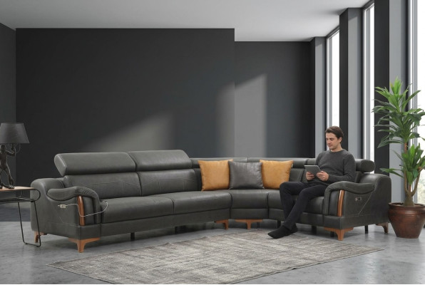 Sectional sofa L-shape sofa couch design upholstery modern textile furniture living room