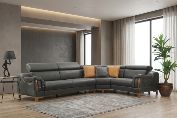 Sectional sofa L-shape sofa couch design upholstery modern textile furniture living room