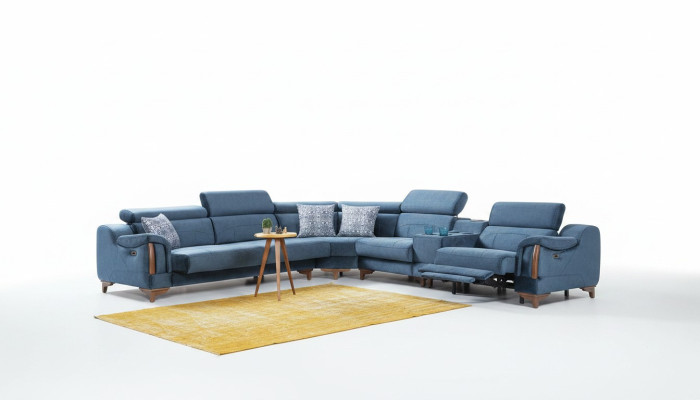 Luxury Textile Corner Sofa L-Shaped Fabric Modern Couch Living Room Design Furniture