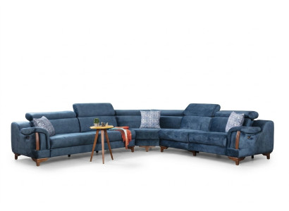 Sofa L-Shape Modern Blue Corner Sofa Couch Living Room Design New Furniture