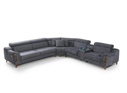 Gray corner sofa living room luxury sofa L-shape modern design furniture textile