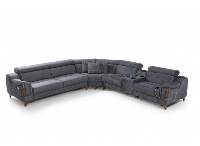 Gray corner sofa living room luxury sofa L-shape modern design furniture textile