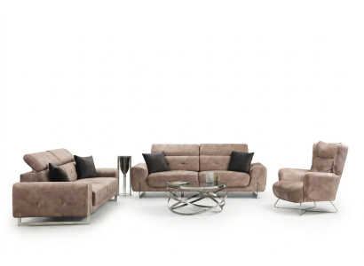 Sofa set three-seater sofas living room armchair modern design textile