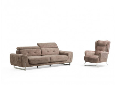 Set of 2 Living Room Sofa Suite Three-Seater Sofa Couch Modern Armchair Textile