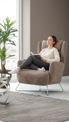 Luxury seating furniture living room armchair designer modern textile furniture upholstery fabric