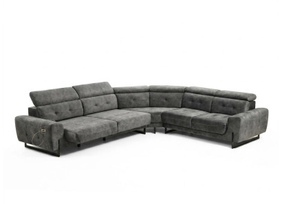 Gray corner sofa designer living room sofa couch L-shape upholstery luxury furniture modern