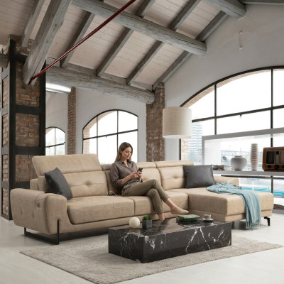 Luxury living room sofa couch L-shape designer furniture modern seating upholstered furniture