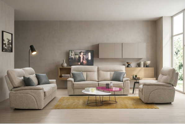 Designer sofa set 3-piece modern upholstered furniture complete living room