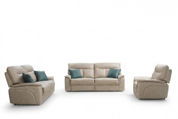 Designer sofa set 3-piece modern upholstered furniture complete living room