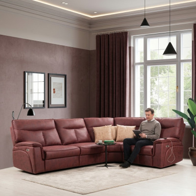 Luxury Corner Sofa Red Sofa Couch L-Shaped Modern Upholstered Furniture Designer Living Room