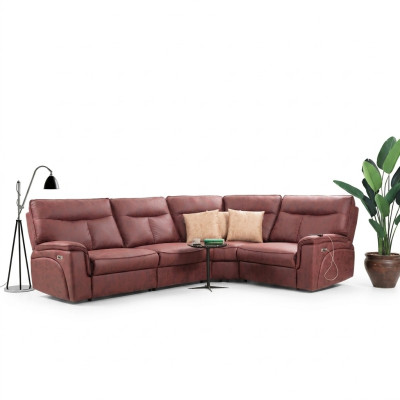 Luxury Corner Sofa Red Sofa Couch L-Shaped Modern Upholstered Furniture Designer Living Room