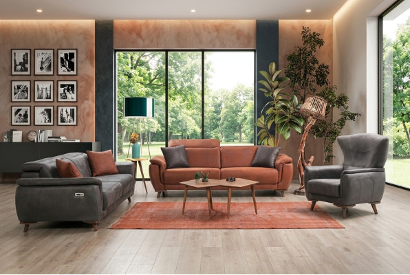 3-piece living room sofa set three-seater sofa couch modern armchair luxury