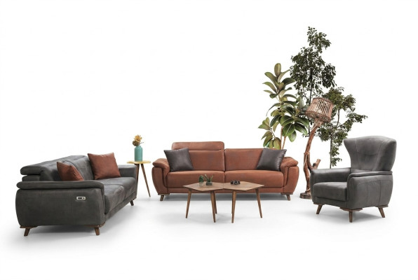 3-piece living room sofa set three-seater sofa couch modern armchair luxury
