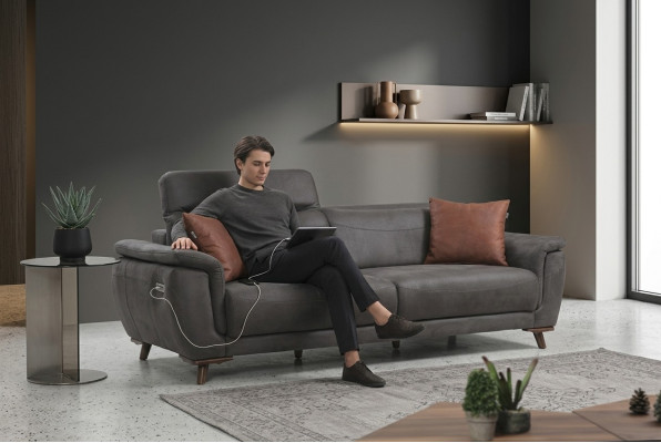 Luxury three-seater sofa modern seating furniture living room couch upholstered furniture