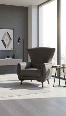 Modern armchair luxury living room upholstered furniture grey seat design furniture