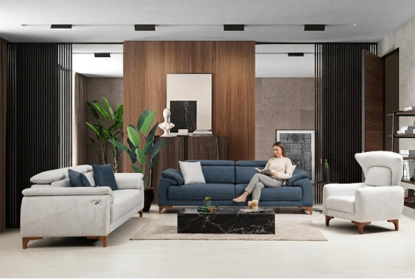 Living room set Modern luxury sofa set 3-piece upholstered furniture textile new