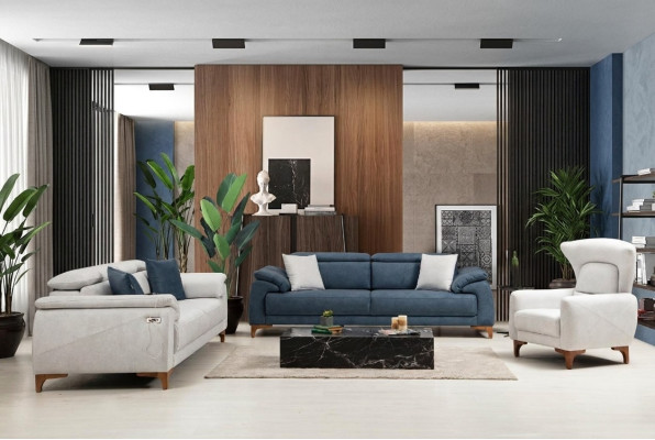 Living room set Modern luxury sofa set 3-piece upholstered furniture textile new