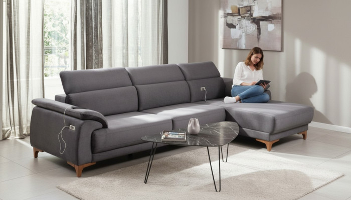 L-shaped sectional modern living room sofa couch upholstered furniture luxury design