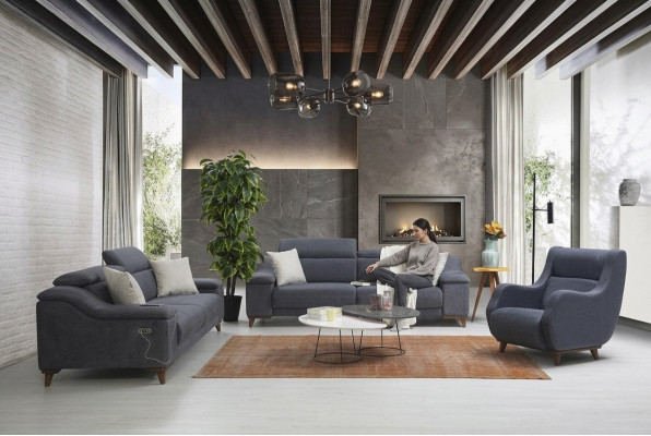 Sofa Set Complete Modern Living Room Textile Couch Luxury Upholstered Furniture
