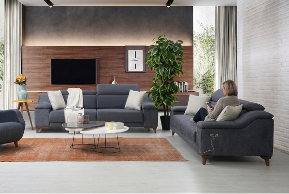 Design three-seater sofa couch upholstery modern living room textile sofas new furniture
