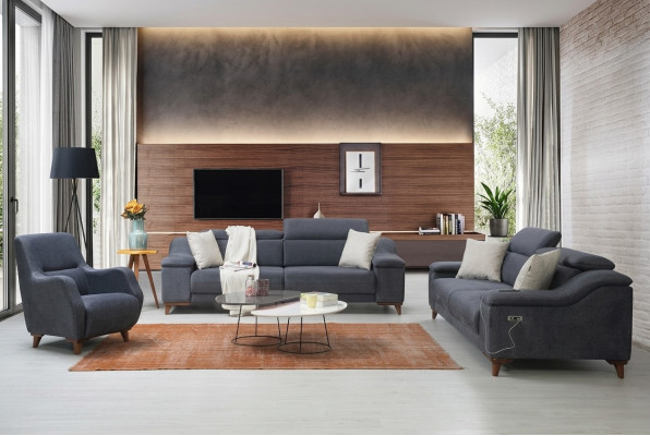 Design three-seater sofa couch upholstery modern living room textile sofas new furniture