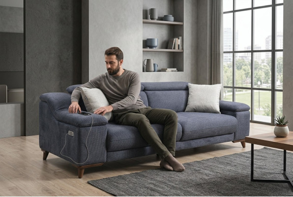 Three-seater sofa couch living room upholstered furniture textile modern furniture new