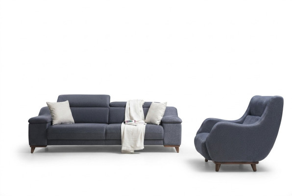 Living Room Complete 2 Piece Three-Seater Sofa Modern Armchair Textile New Furniture Couch